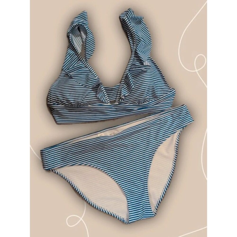 Aerie Women's XL • long line ruffled bikini set